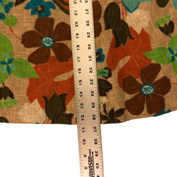 Soft Burlap Floral Midi Skirt - Picture 5 of 11